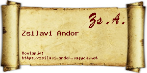 Zsilavi Andor névjegykártya